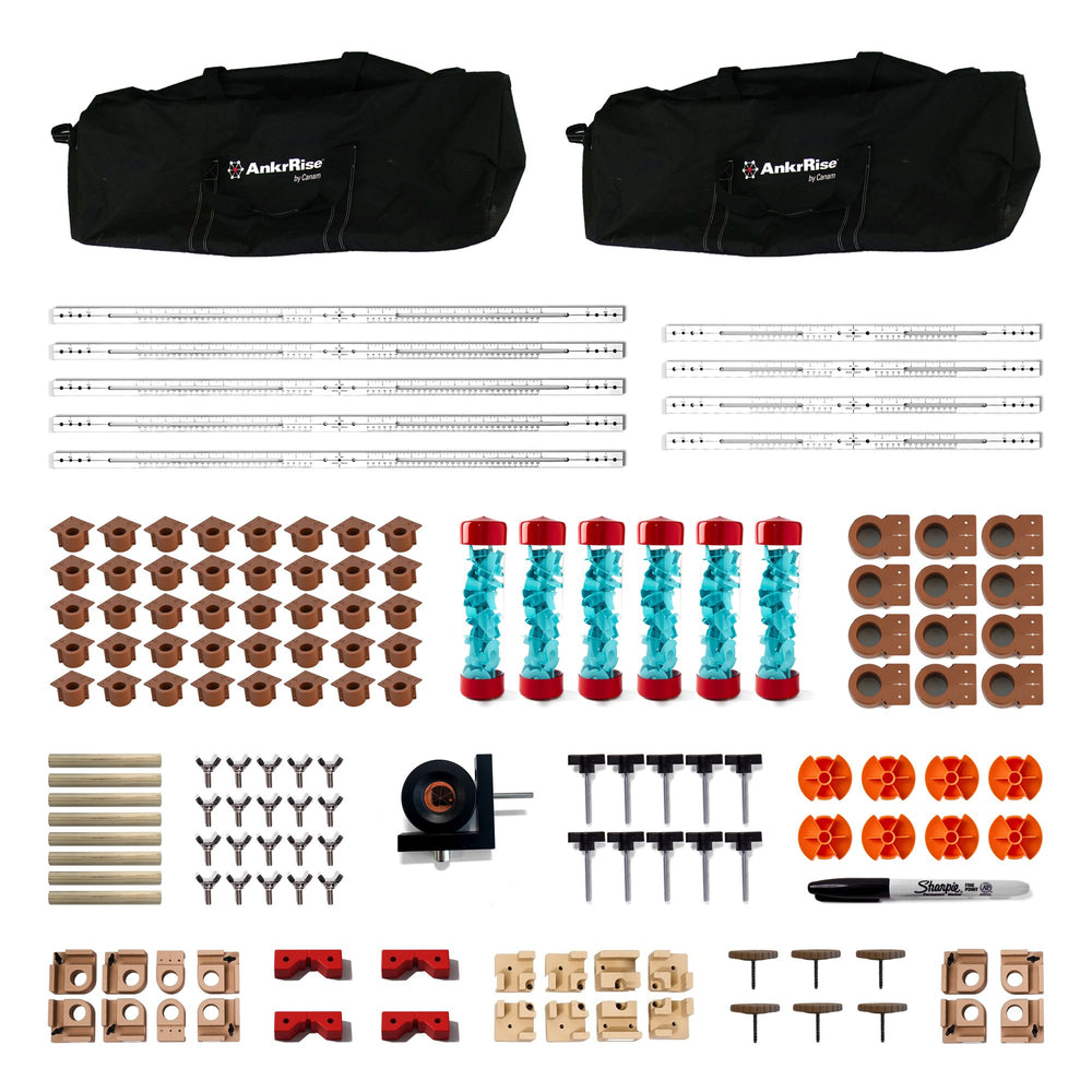 AnkrRise Starter Kit: two bags, precision rails, brackets, adapters, AnkrPrism and accessories